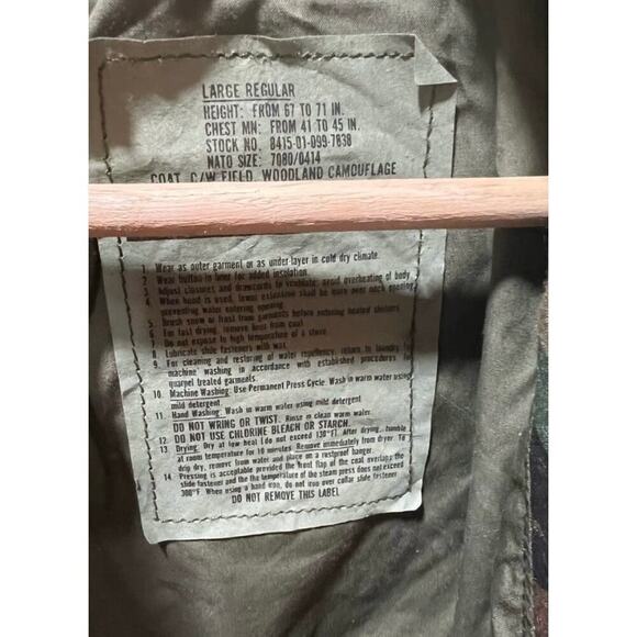 Vintage Men’s Official Army Camo Field Jacket 
L - Picture 6 of 6